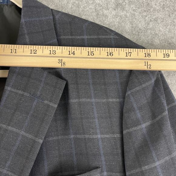 Stafford Year Round Blazer Sport Coat Mens 42R Blue Plaid Classic Fit Travel - Picture 12 of 16